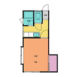 高橋荘 1階1Kの間取り