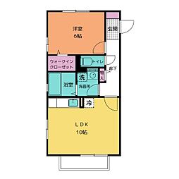 トレジャー 1階1LDKの間取り