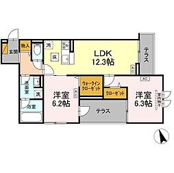 fortuna 2LDKの間取図画像
