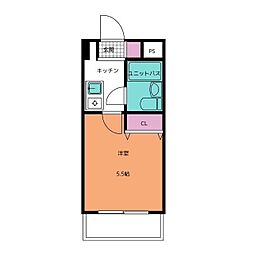リエス西船橋 1Kの間取図画像