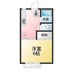 フォーブルイシイB 1Kの間取図画像
