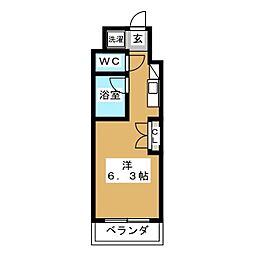 カスタリア西船橋 ワンルームの間取図画像