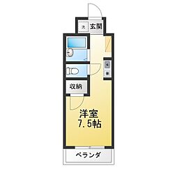 サンヒルズ川岸 ワンルームの間取図画像