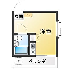 ウエスト・レガート西船 ワンルームの間取図画像