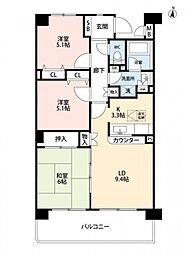 サニーフォレスト藤原弐番館 3LDKの間取図画像