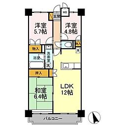 フジ・ヴェール毘沙門堂 3LDKの間取図画像