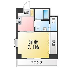 マンションK 1Kの間取図画像