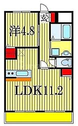 ネオハイムK2 1LDKの間取図画像