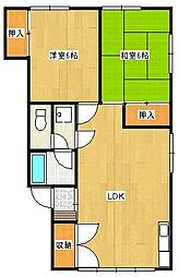 ドミールレイ 2LDKの間取図画像