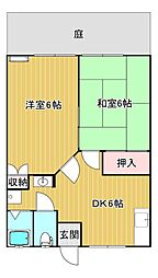 EAハイム2 2DKの間取図画像