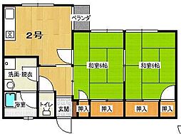 増田ビル 2DKの間取図画像