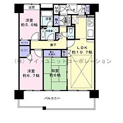 ティアラシティ1号棟 3LDKの間取り