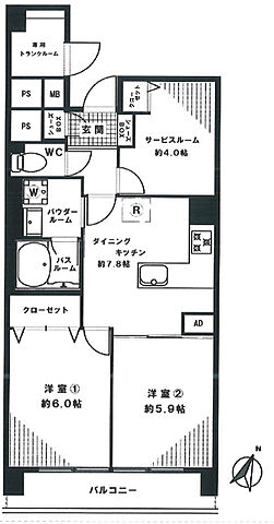 間取り グリーンヒル市川 6階/-