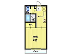 ジョイフルラビットハウス 1Kの間取図画像