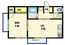 しゃらくホームズ 1LDKの間取図画像