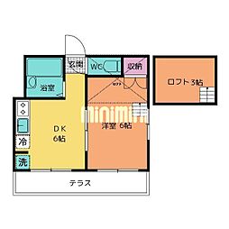 北小金第15レジデンス 1DKの間取図画像
