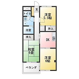 ロイヤルハイツ 3DKの間取図画像