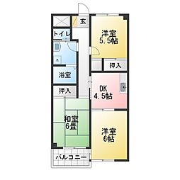 ロイヤルハイツ 3DKの間取図画像