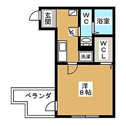 リシェス南流山 1Kの間取図画像