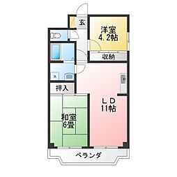 メゾン・ド・ベール早稲田 2LDKの間取図画像