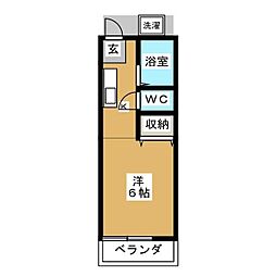 サンコーポA ワンルームの間取図画像