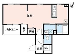 モアナコート南流山 ワンルームの間取図画像