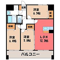 リバーサイド天神  ｜ 栃木県宇都宮市天神1丁目（賃貸マンション3LDK・10階・73.96㎡） その2