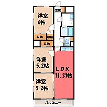 エクサージュ21  ｜ 栃木県宇都宮市南大通り4丁目（賃貸マンション3LDK・4階・65.38㎡） その2