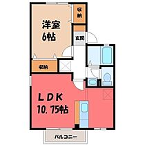 エコーハイツ桜 C  ｜ 栃木県宇都宮市野沢町（賃貸アパート1LDK・1階・40.40㎡） その2