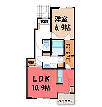 グリシーヌ  ｜ 栃木県栃木市平柳町2丁目（賃貸アパート1LDK・1階・47.18㎡） その2