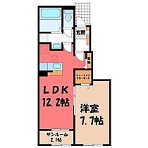 アマティ  ｜ 栃木県栃木市薗部町2丁目（賃貸アパート1LDK・1階・50.14㎡） その2