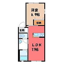 ルミエラ A  ｜ 栃木県栃木市片柳町4丁目（賃貸アパート1LDK・1階・40.07㎡） その2