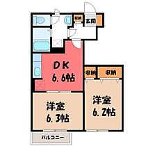 パルコプレッソKT C  ｜ 栃木県栃木市新井町（賃貸アパート2DK・1階・45.82㎡） その2