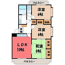 ユーミーアサヒ  ｜ 栃木県栃木市沼和田町（賃貸マンション3LDK・4階・65.07㎡） その2