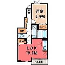 Salice  ｜ 栃木県栃木市柳橋町（賃貸アパート1LDK・1階・43.10㎡） その2