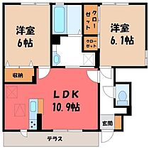 リバストーン B  ｜ 栃木県栃木市大平町富田（賃貸アパート2LDK・1階・55.51㎡） その2