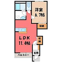 ドルチェ (dolce)  ｜ 栃木県鹿沼市幸町2丁目（賃貸アパート1LDK・1階・44.95㎡） その2