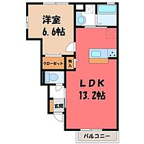 ヴィクトワール III C  ｜ 栃木県宇都宮市清原台5丁目（賃貸アパート1LDK・1階・45.19㎡） その2