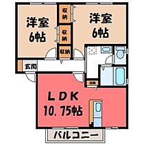 セピアコート B  ｜ 栃木県宇都宮市若松原1丁目（賃貸アパート2LDK・2階・55.44㎡） その2