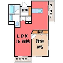 メルローズコート  ｜ 栃木県宇都宮市簗瀬町（賃貸マンション1LDK・5階・51.90㎡） その2