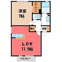 フラワーレジデンス鈴木 七番館  ｜ 栃木県小山市大字雨ケ谷（賃貸アパート1LDK・2階・44.18㎡） その2