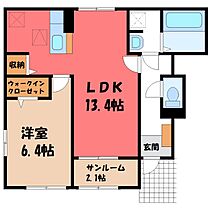 アルコバレーノ II  ｜ 栃木県下都賀郡壬生町大字安塚（賃貸アパート1LDK・1階・50.87㎡） その2