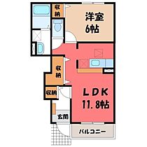 アクティブ・ウィング V  ｜ 茨城県筑西市布川（賃貸アパート1LDK・1階・42.80㎡） その2