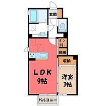 プラシエンテ Ｂ  ｜ 栃木県栃木市本町（賃貸アパート1LDK・1階・33.18㎡） その2