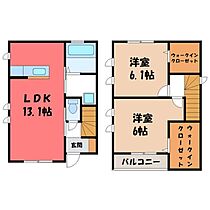 ベルツリー Ｆ  ｜ 栃木県栃木市沼和田町（賃貸一戸建2LDK・1階・64.58㎡） その2