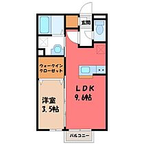 ラ・プランタン城西  ｜ 栃木県小山市大字立木（賃貸アパート1LDK・2階・33.40㎡） その2