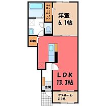 サニーレジデンス III  ｜ 栃木県小山市大字乙女（賃貸アパート1LDK・1階・50.05㎡） その2