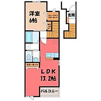 オール フルール  ｜ 茨城県結城市大字結城（賃貸アパート1LDK・2階・48.09㎡） その2