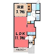 サンライズガーデン F  ｜ 栃木県宇都宮市茂原町（賃貸アパート1LDK・1階・37.13㎡） その2