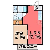 リバーサイド鬼怒 B  ｜ 栃木県さくら市向河原（賃貸アパート1LDK・2階・40.00㎡） その2